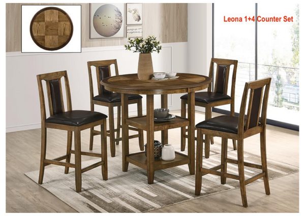TimbeReality - Golden Tech Furniture Industries - Leona 1+4 Counter Set