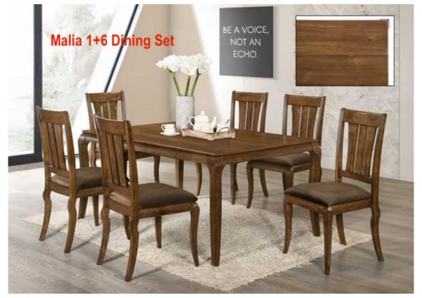 TimbeReality - Golden Tech Furniture Industries - Malia 1+6 Dining Set