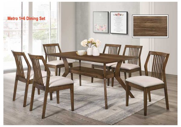 TimbeReality - Golden Tech Furniture Industries - Metro 1+6 Dining Set