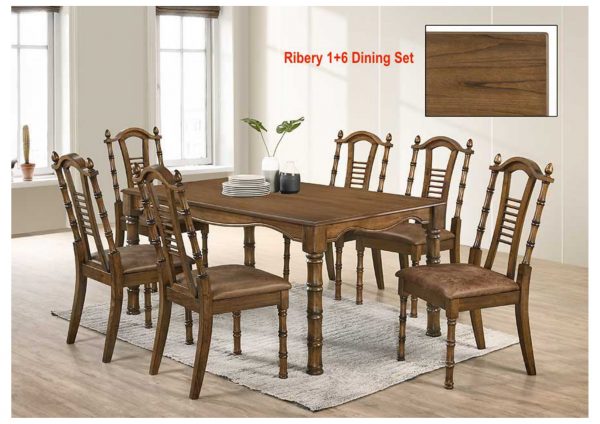 TimbeReality - Golden Tech Furniture Industries - Ribery 1+6 Dining Set